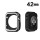 Protector Apple 42 mm Watch Serie 3 Silicon Blanco Negro